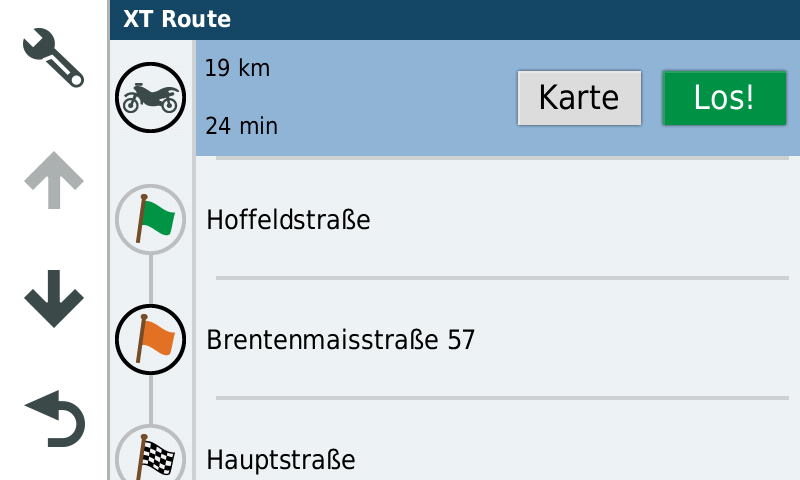 XT Route (created on the Zumo directly)